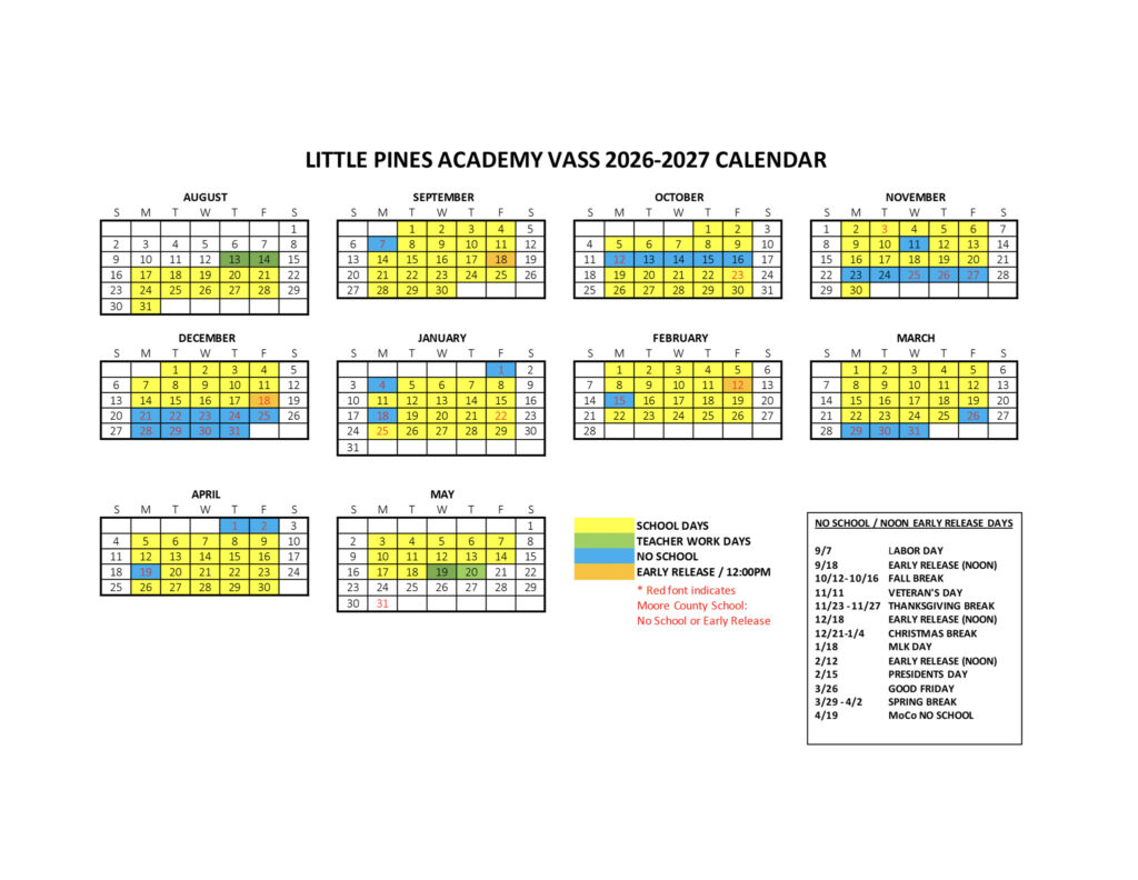2026-2027 Calendar for Vass Location